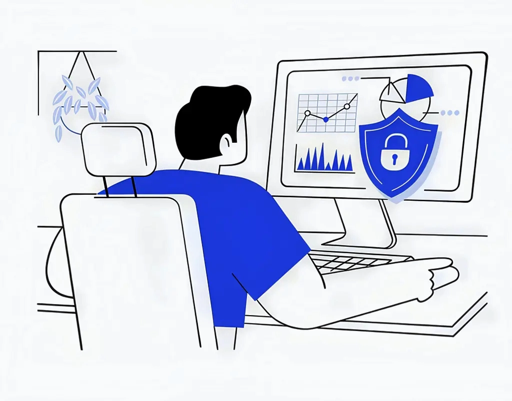 Enterprise engineering and secure infrastructure architecture illustration